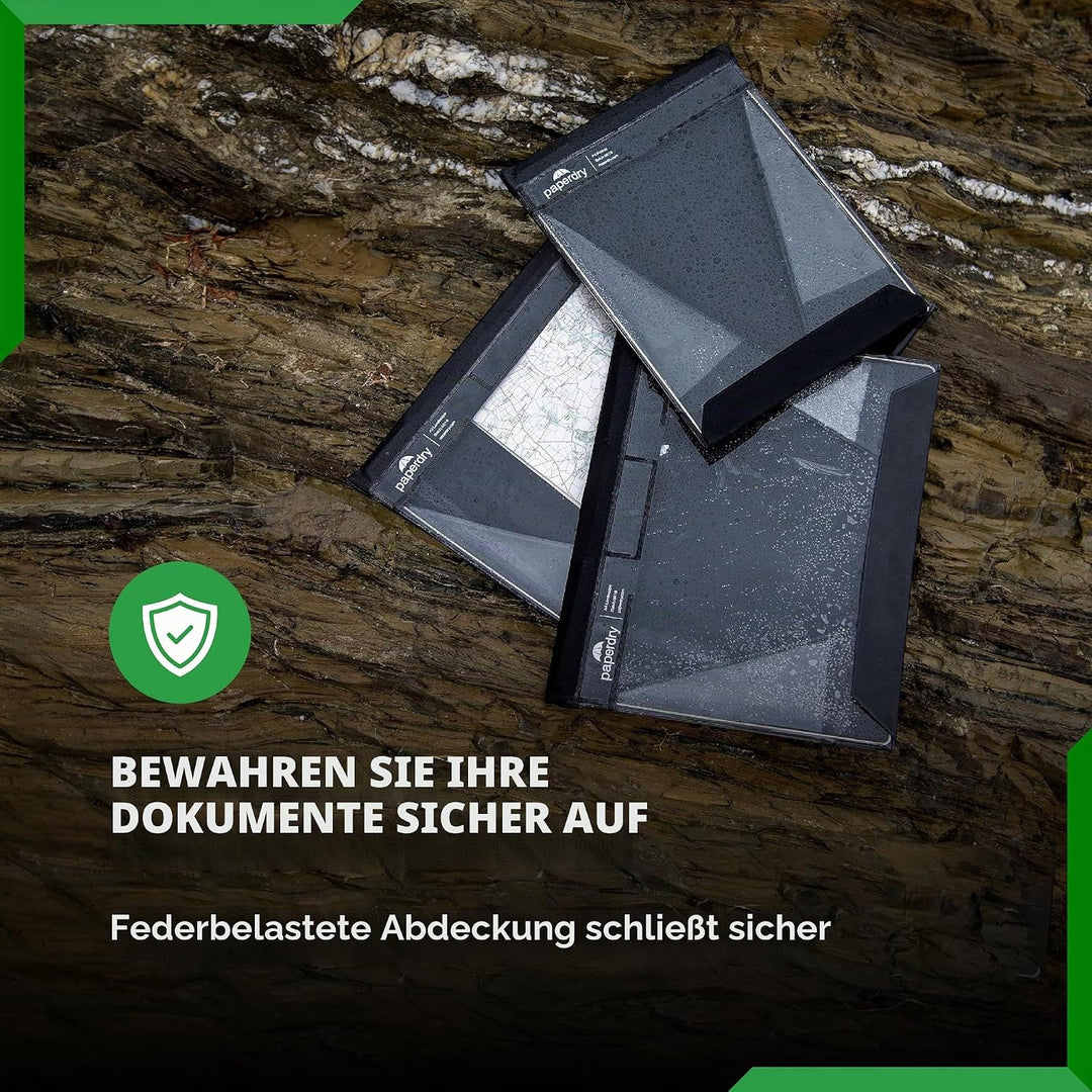 Paperdry Schwarzes Wasserfestes Klemmbrett A4 Hochformat- hochwertiges PVC, 18 Monate Garantie - Kle