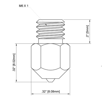 MOD3DP Ruby Tip 3D-Druckerdüse, MK8-kompatibel, abriebfest, Trichterform, eine für alle Materialien