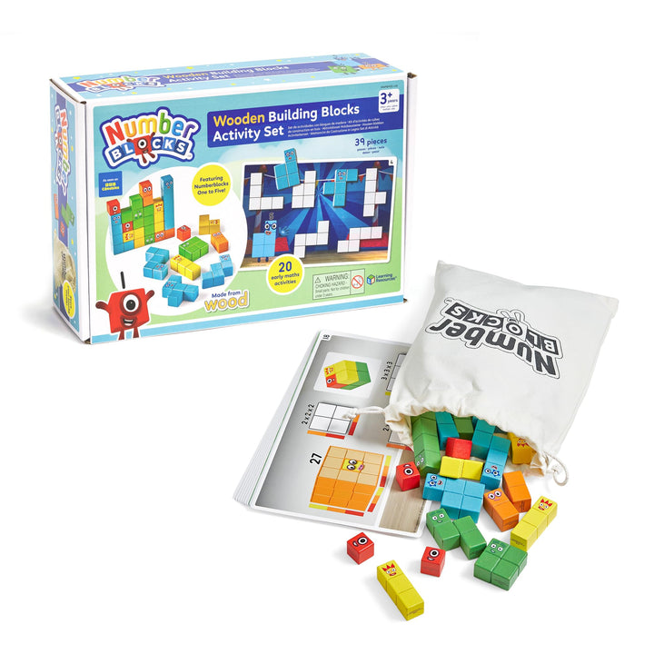 Learning Resources Numberblocks Kit mit 20 Aktivitäten und 28 Holzstücken, Charaktere von Eins bis F
