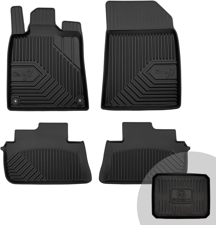 FROGUM No.77 Gummimatten Ganzjahresset von Auto Fussmatten Autofussmatten für Peugeot 407 2004-2011