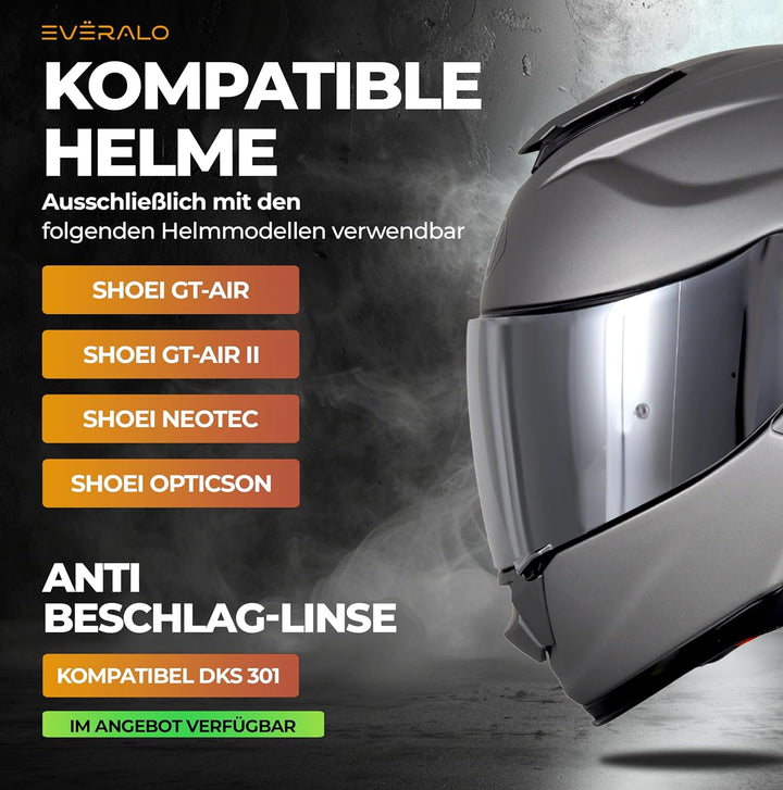 kompatibel mit Visier Shoei Gt Air - Gt Air 2 - Neotec - Opticson - Cns 1 (Verspiegelt Chrom), Versp