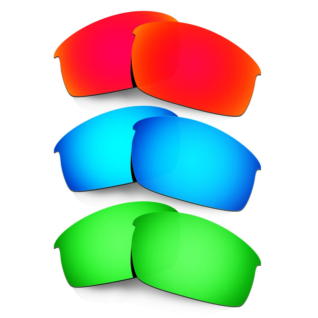 HKUCO Plus Mens Replacement Lenses For Oakley Bottlecap Red/Blue/Emerald Green Sunglasses
