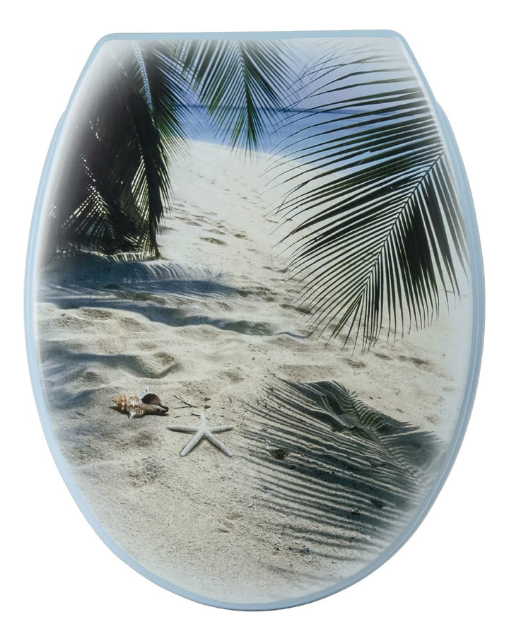 Sanlux 40385 6 Sitz Urlaubsfeeling, Toilettensitz, WC-Brille aus Duroplast, Klodeckel, Toilettendeck
