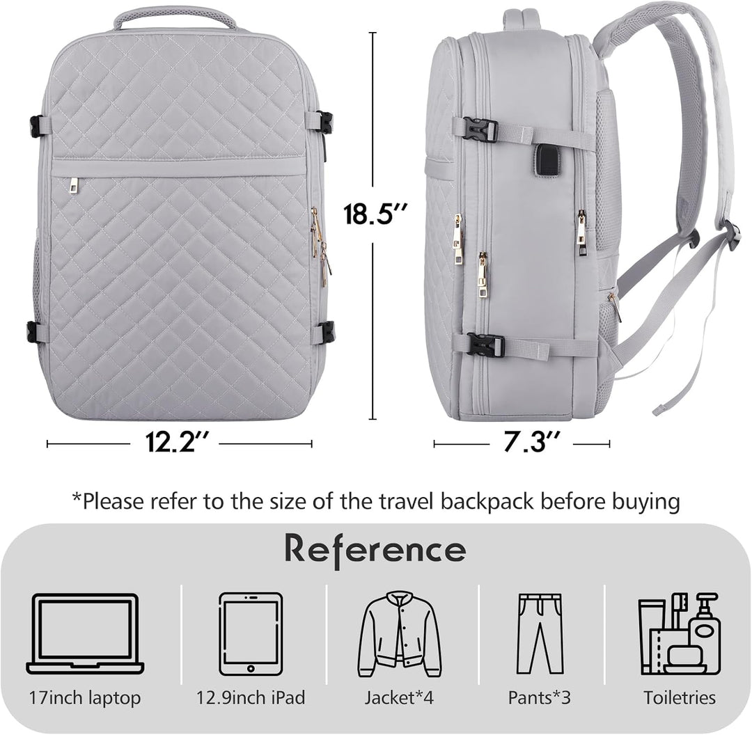 MOMUVO Reiserucksack, Rucksack Handgepäck Flugzeug, Ryanair Handgepäck 46x31x20, mit 17.3 Zoll Lapto