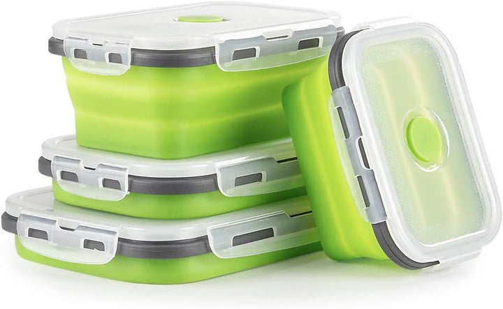 Faltbare Frischhalteboxen 4 PCS Faltbare Frischhaltedosen, Platzsparende Lunchbox für Camping Büro S