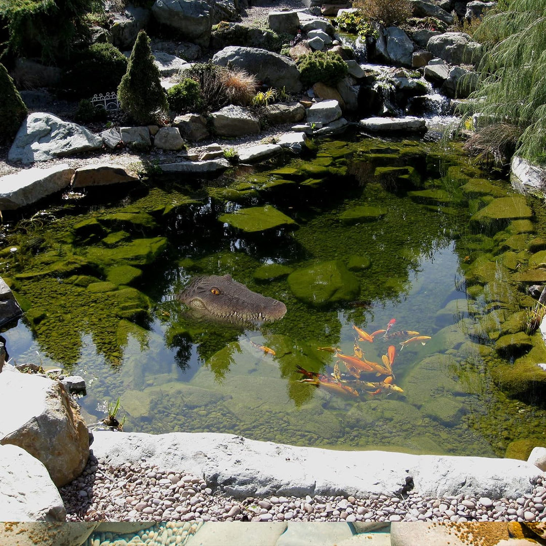 Ruiqas schwimmende Krokodil Kopf mit lebendigen Schuppen Augen Outdoor-Pool detaillierte gefälschte