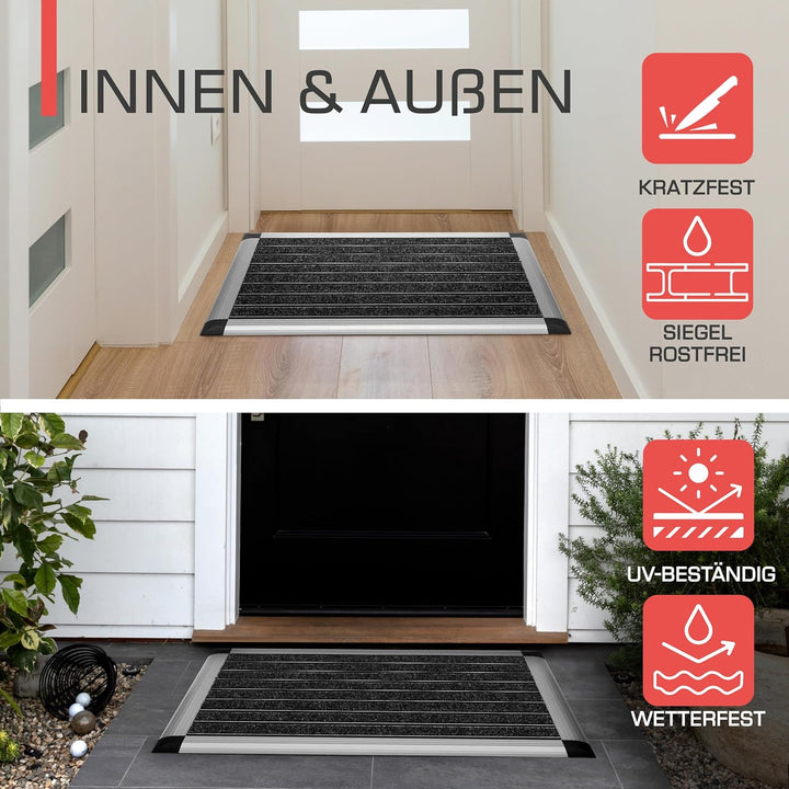 bomoe Fussabtreter Aussenbereich Alu Fussmatte 40x60 cm rutschfest Rostfrei AluGant Haustür Fussabtr