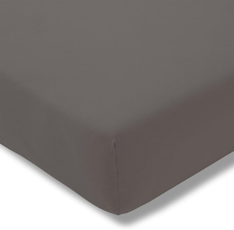 ESTELLA Topper-Spannbetttuch Zwirnjersey | Graphit | 100x200 cm | passend für Topperhöhen von 7-10 c