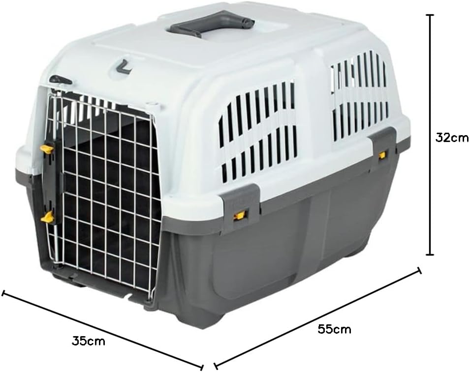 Nobby 72124 Transportbox für mittlere und grosse Hunde Skudo 1 Iata 48 x 31.5 x 31 cm grau L 55 x B