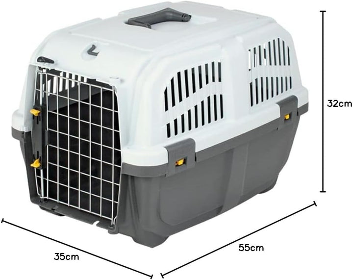Nobby 72124 Transportbox für mittlere und grosse Hunde Skudo 1 Iata 48 x 31.5 x 31 cm grau L 55 x B