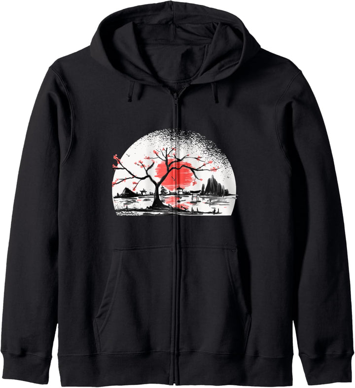 Japan Garten Japanisches Torii Japan Samurai Kapuzenjacke
