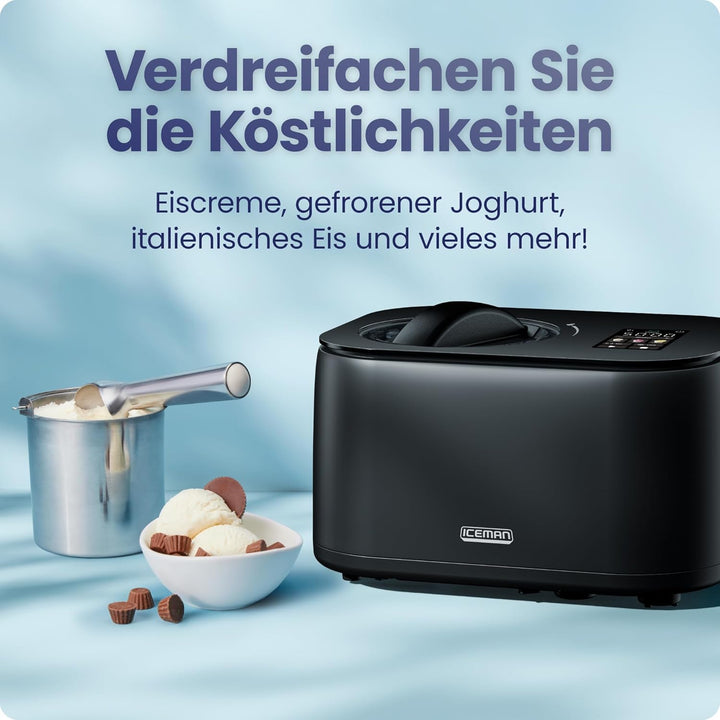Iceman von Chefman Eismaschine, kein Vorgefrieren erforderlich dank Kompressor, für Eis, Frozen Yogu