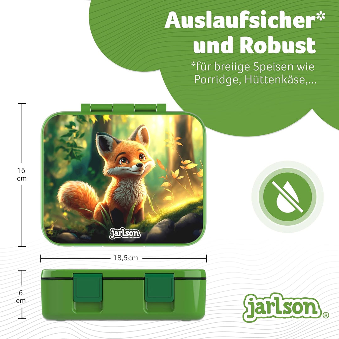 Jarlson® Brotdose Kinder mit Fächern MILI [AUSLAUFSICHER] - Bento Lunchbox für Schule, Kita & Kinder