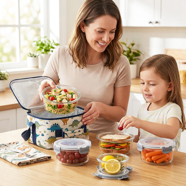 Glasbehälter mit Deckel, 4-teilig Meal Prep Boxen &amp; Frischhaltedosen (400ml &amp; 970ml) aus Borosilikat