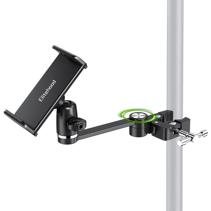 elitehood 22cm Langarm iPad Halter für Mikrofonständer | 360° Verstellbare Aluminium Tablet Halter f