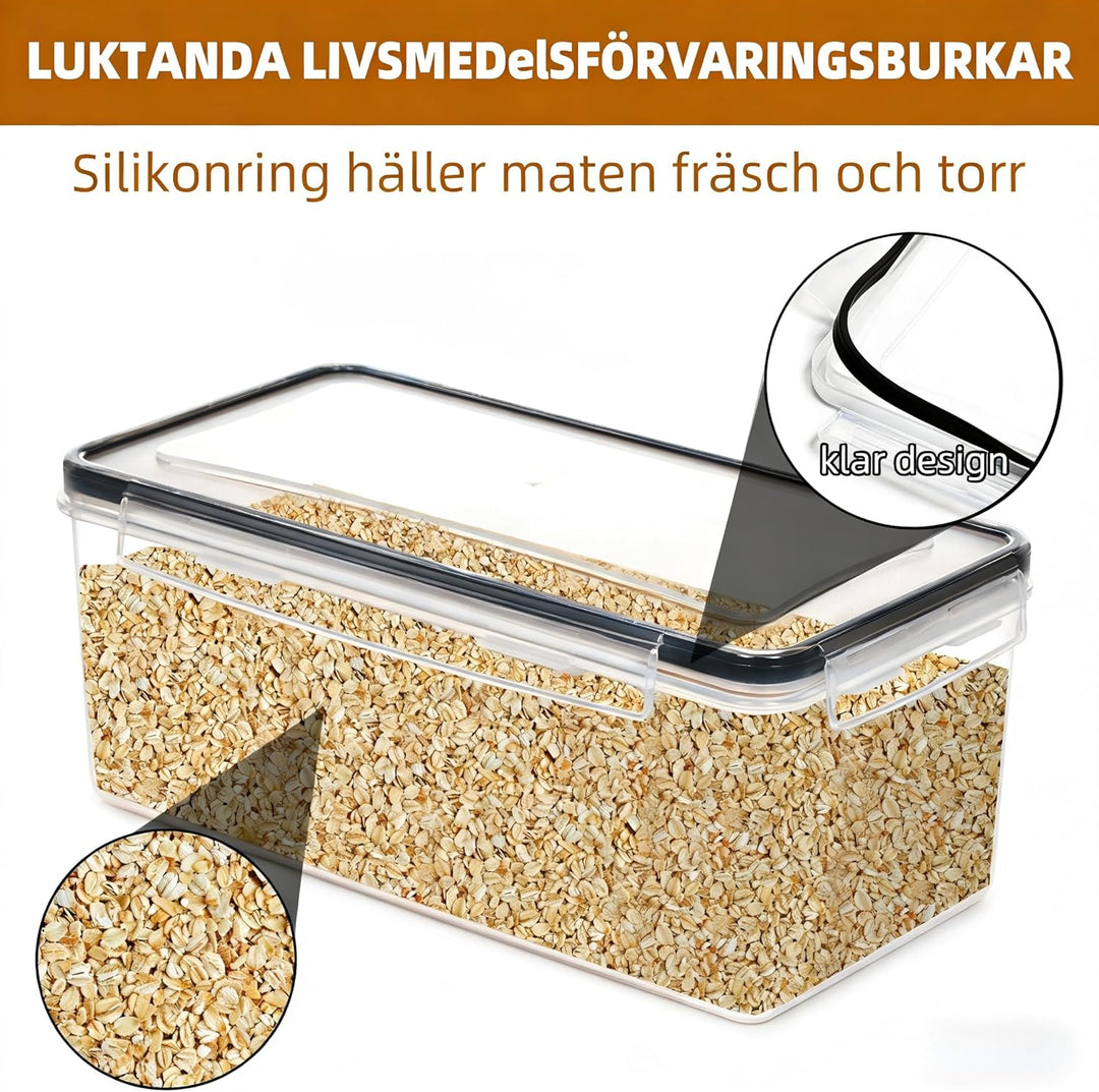 stusgo 4PCS 3.2L luftdicht Lebensmittel Lagerung Container mit Deckel, Kunststoff Pasta Jar für Past
