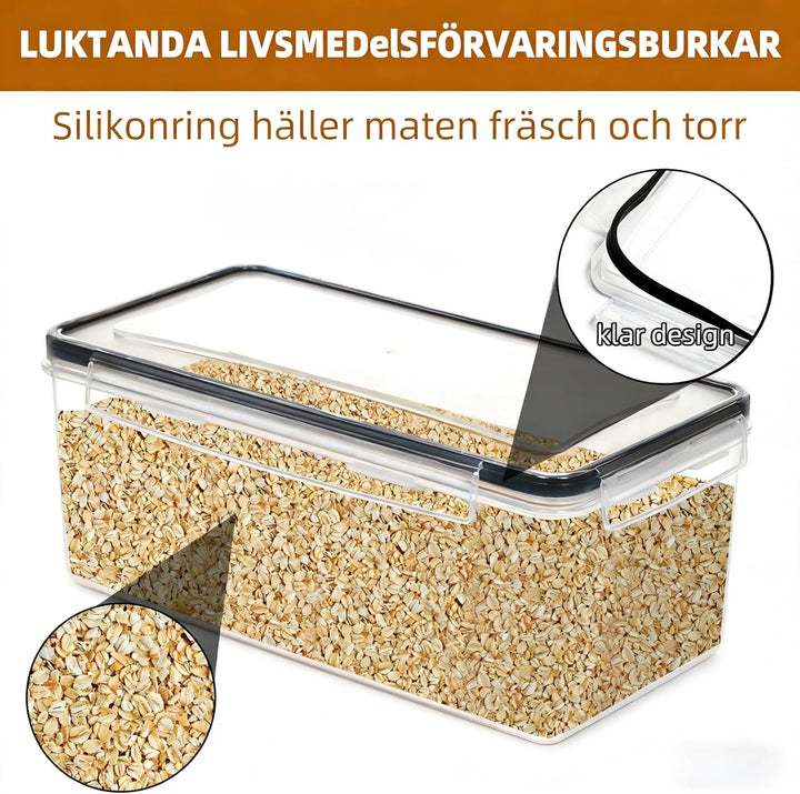 stusgo 4PCS 3.2L luftdicht Lebensmittel Lagerung Container mit Deckel, Kunststoff Pasta Jar für Past