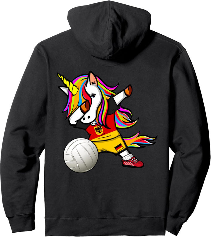 Dabbing Einhorn Deutschland Volleyball Deutsche Flagge Sport Pullover Hoodie
