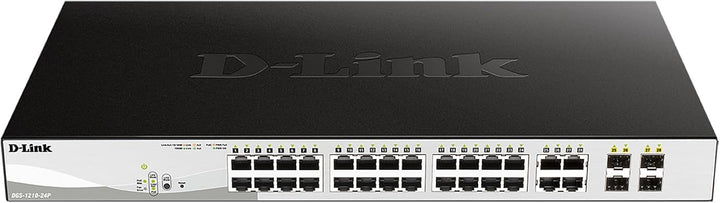 D-Link DGS-1210-24P Gigabit Smart Switch (24-Port, 4x SFP, 56Gbps Switching Capacity, 85 Watt) 28 Po
