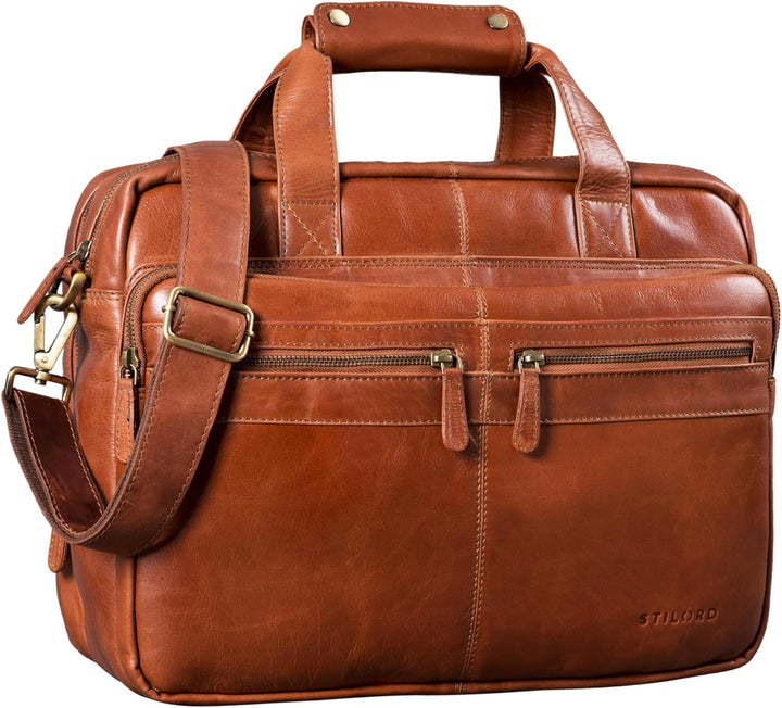 STILORD 'Explorer' Lehrertasche Leder Herren Damen Aktentasche Büro Schulter- oder Umhängetasche für