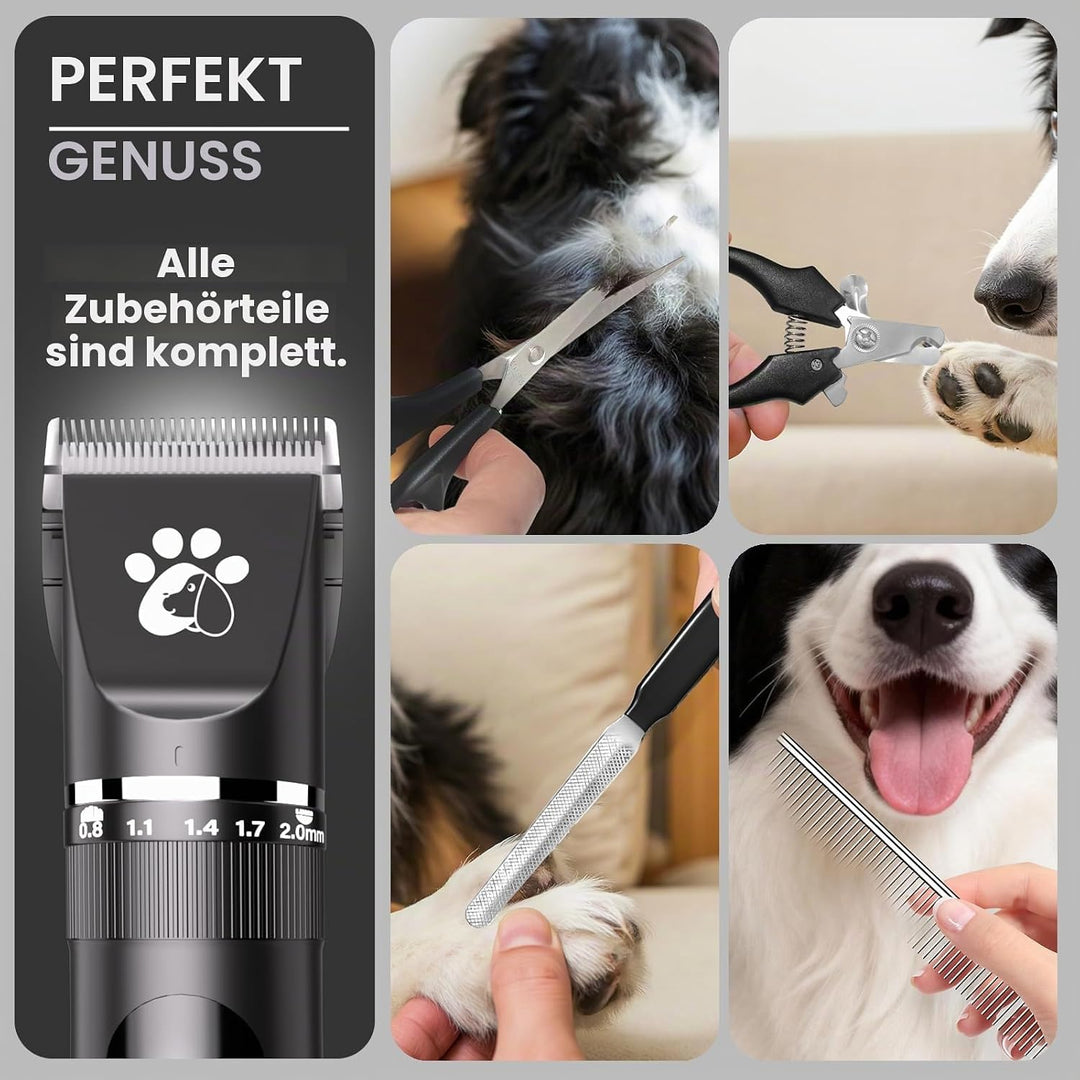 Hundeschermaschine für die Fellpflege, 3 Geschwindigkeiten, geräuscharm, schnurlos, Haustierpflegese