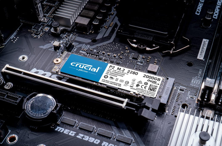 Crucial P2 2TB M.2 PCIe Gen3 NVMe Internes SSD - Bis zu 2400MB/s - CT2000P2SSD8, 2TB