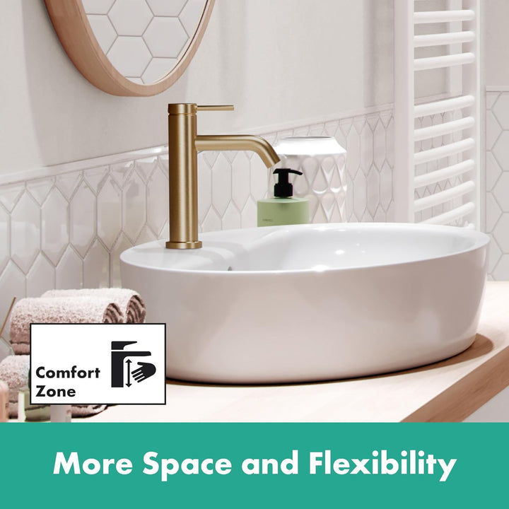 hansgrohe Tecturis S - Waschtischarmatur ohne Ablauf, Wasserhahn Bad mit Auslauf Höhe 110mm, Mischba