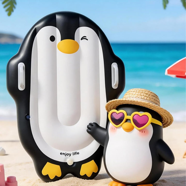 Surfbrett für Kinder, mit Griff und Cartoon-Pinguin, tragbar, aufblasbar, für und Mädchen, , Schwimm