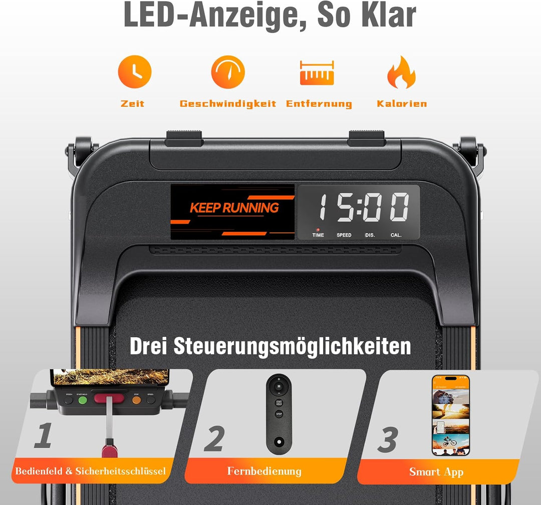 Walking Pad, Laufband für Zuhause mit Neigung, 2.5 PS Leiser Motor, Schlanker Laufband Schreibtisch,