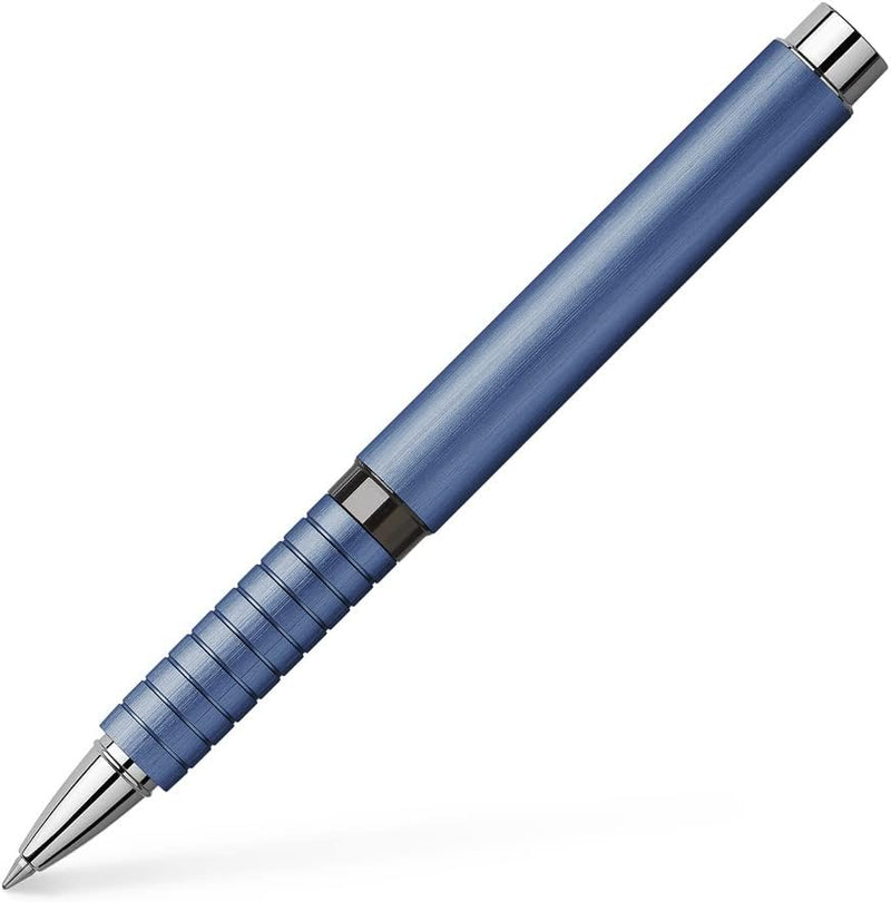 Faber-Castell 148436 -Tintenroller Essentio, Aluminium blau, 1 Stück Tintenroller blau, Tintenroller