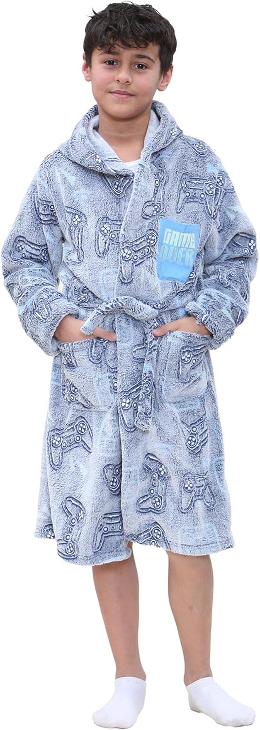 A2Z 4 Kids Mädchen Jungen Luxus Vlies Plüsch Stoff Mit Kapuze Robe Glühen In Der Dunkel Morgenmantel