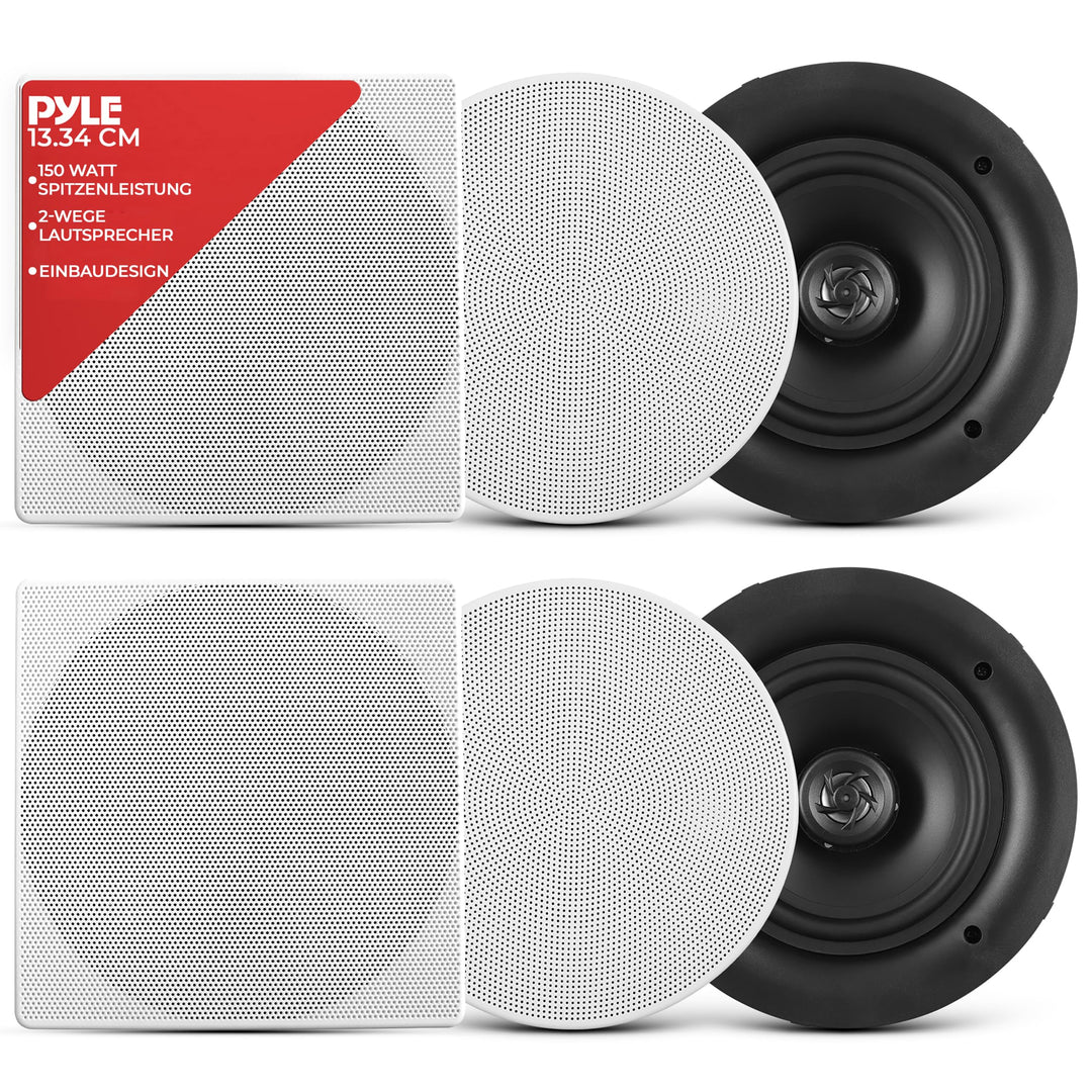 pyle Audio 5,25-Zoll-Wand-/Deckeneinbau-Dual-Lautsprecher (Paar) – 2-Wege-Tieftöner-Lautsprechersyst