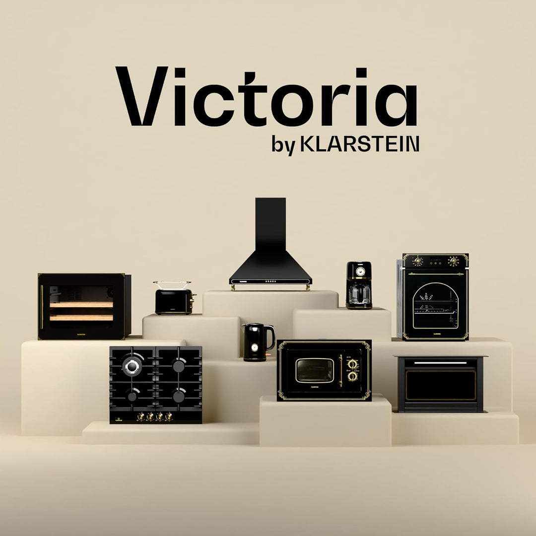 Klarstein Victoria Toaster Wasserkocher Set, Retro Design, 2 Scheiben Toaster mit 7 Bräunungsstufen