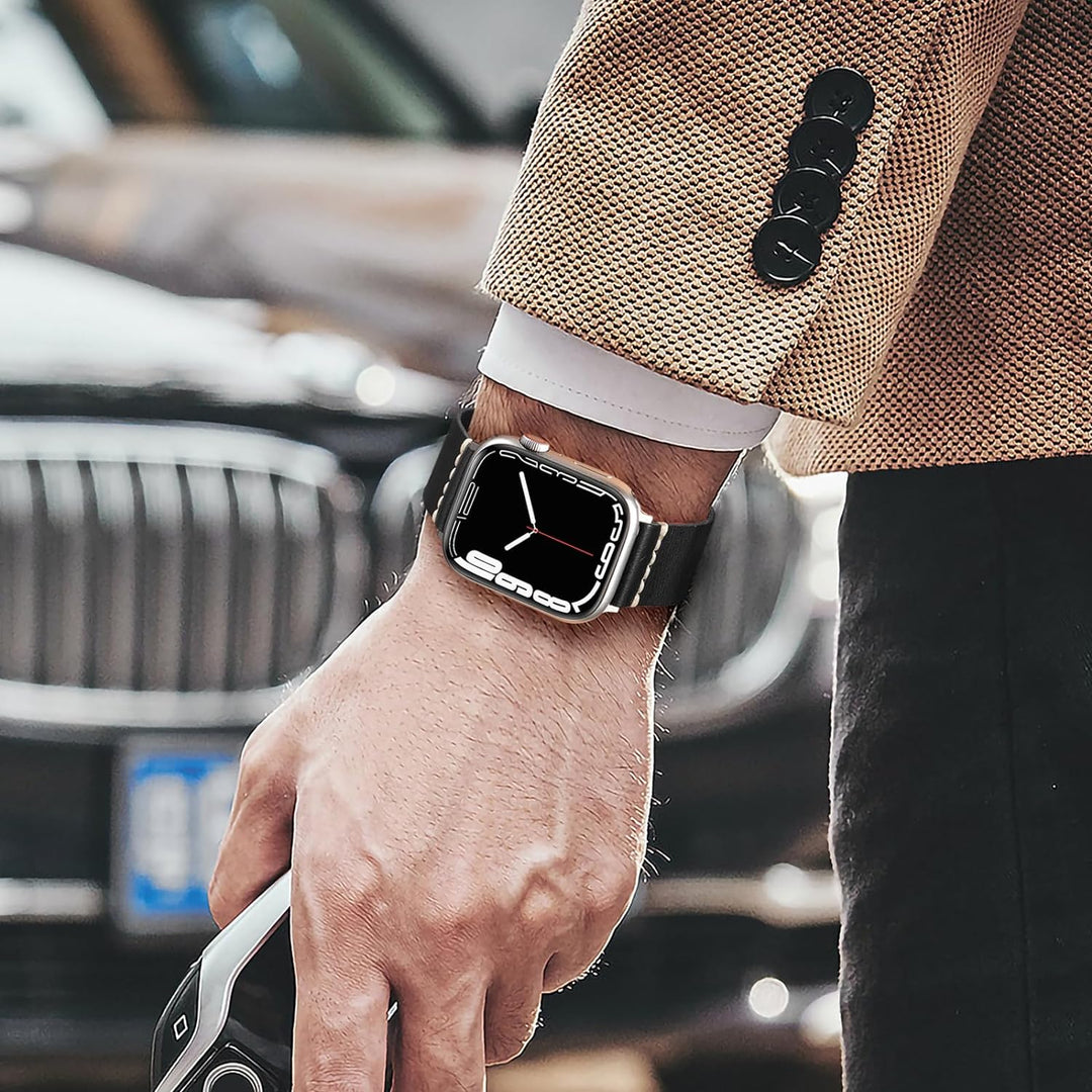 Bandsie Lederarmband kompatibel mit Apple Watch Armband 41mm 40mm 38mm für Männer/Frauen, Klassisch