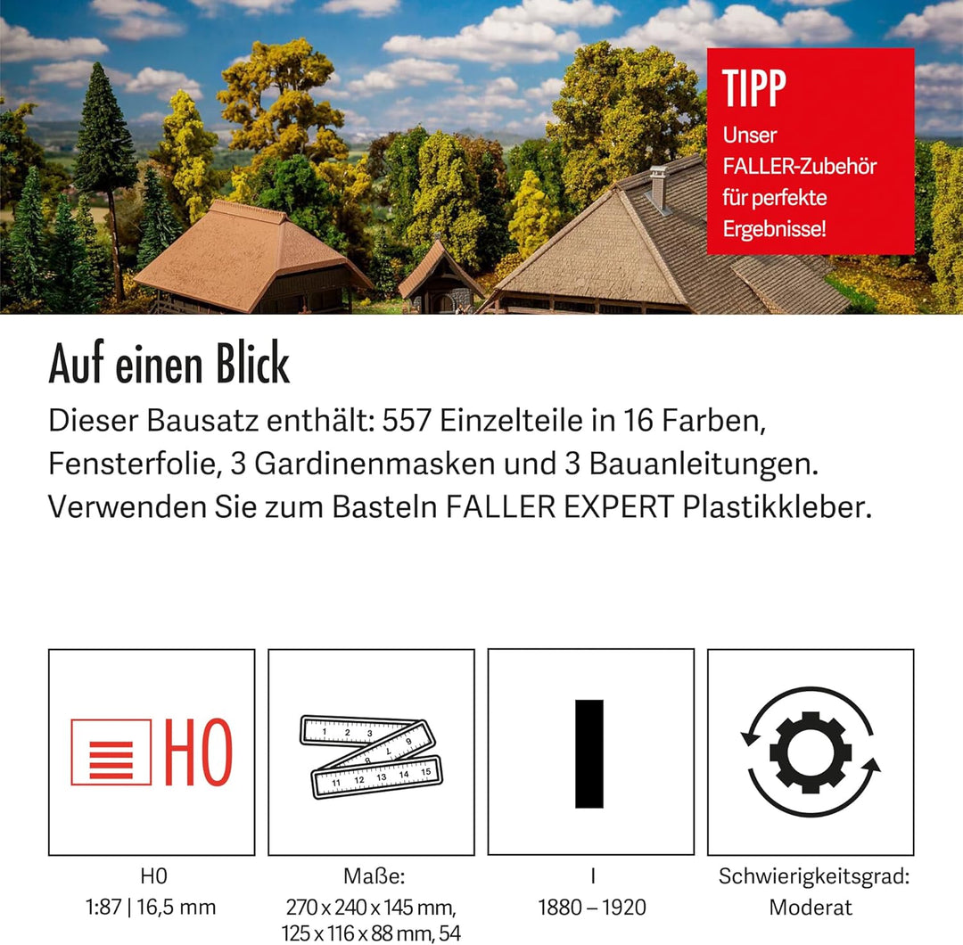 Faller 130677 Schwarzwald-Set Vogtsbauernhof, 27 x 24 x 14.5 cm