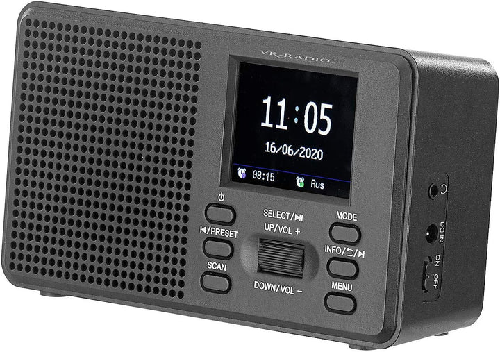 VR-Radio Digital Radio: Mobiles Digitalradio mit DAB+ und UKW, LCD-Farbdisplay, Wecker, 8 Watt (Mobi