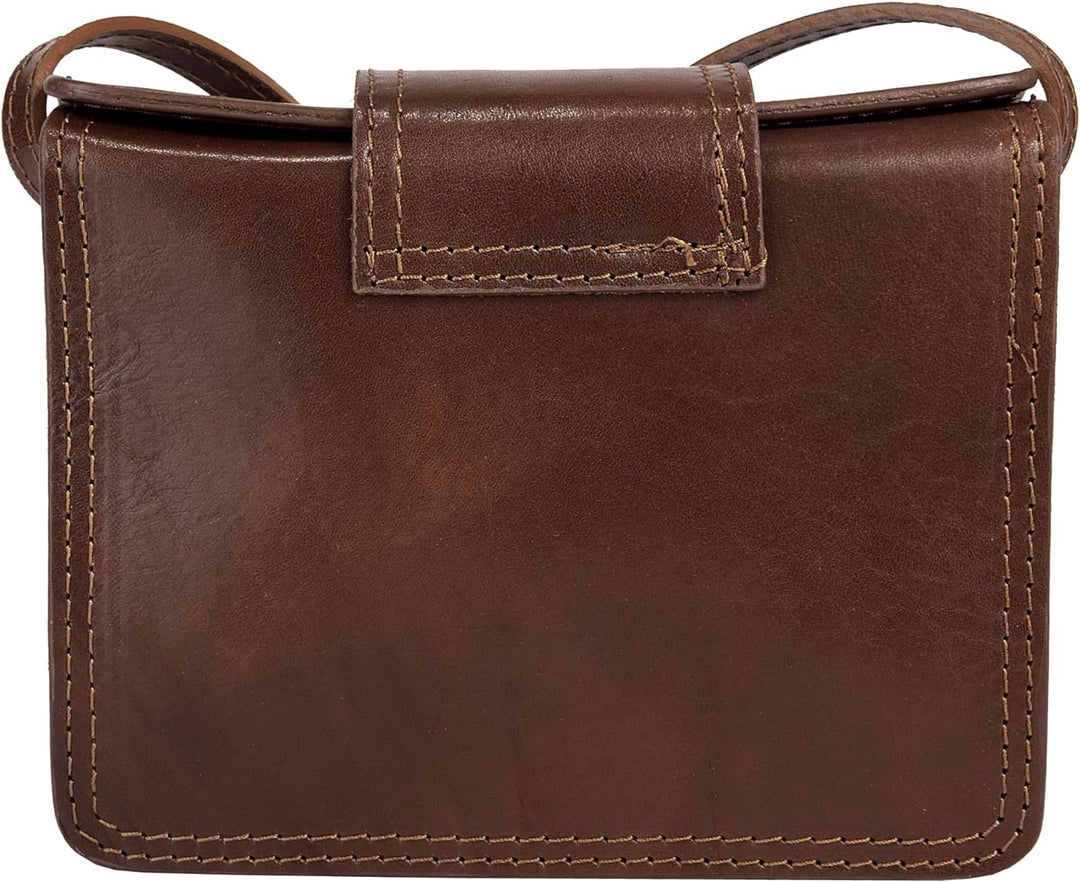 piké Umhängetasche braun echt Leder Damen - 016417
