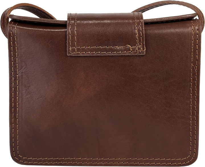 piké Umhängetasche braun echt Leder Damen - 016417