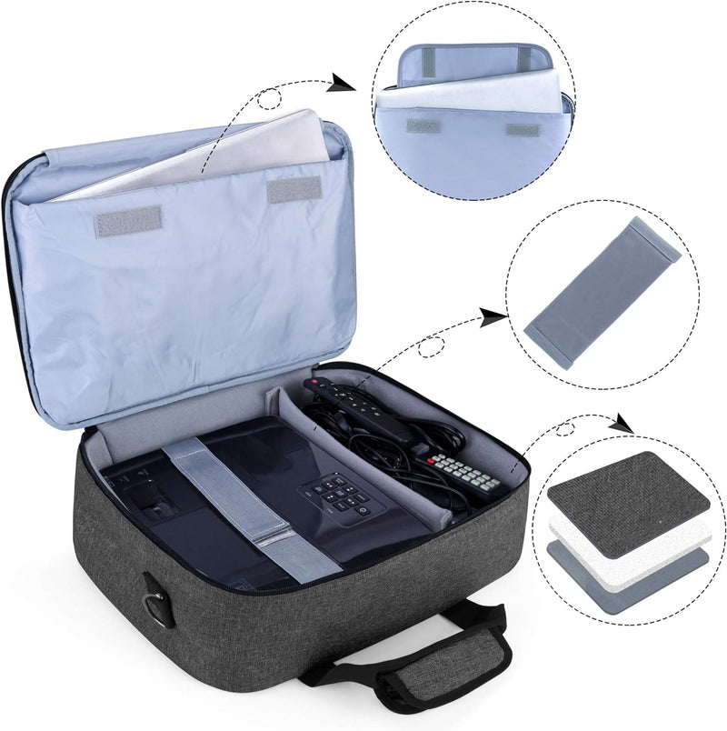 Luxja Beamer Tasche mit Schutzhülle für Laptop, Projektor Tasche Kompatibel mit Acer, BenQ, Epson, O