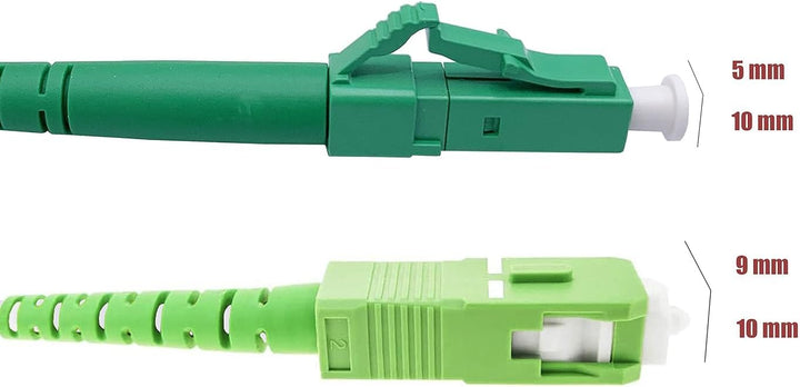 Elfcam® - 50m Glasfaserkabel SC/APC auf LC/APC Simplex Singlemode 9/125 µm LSZH, LWL Patchkabel für