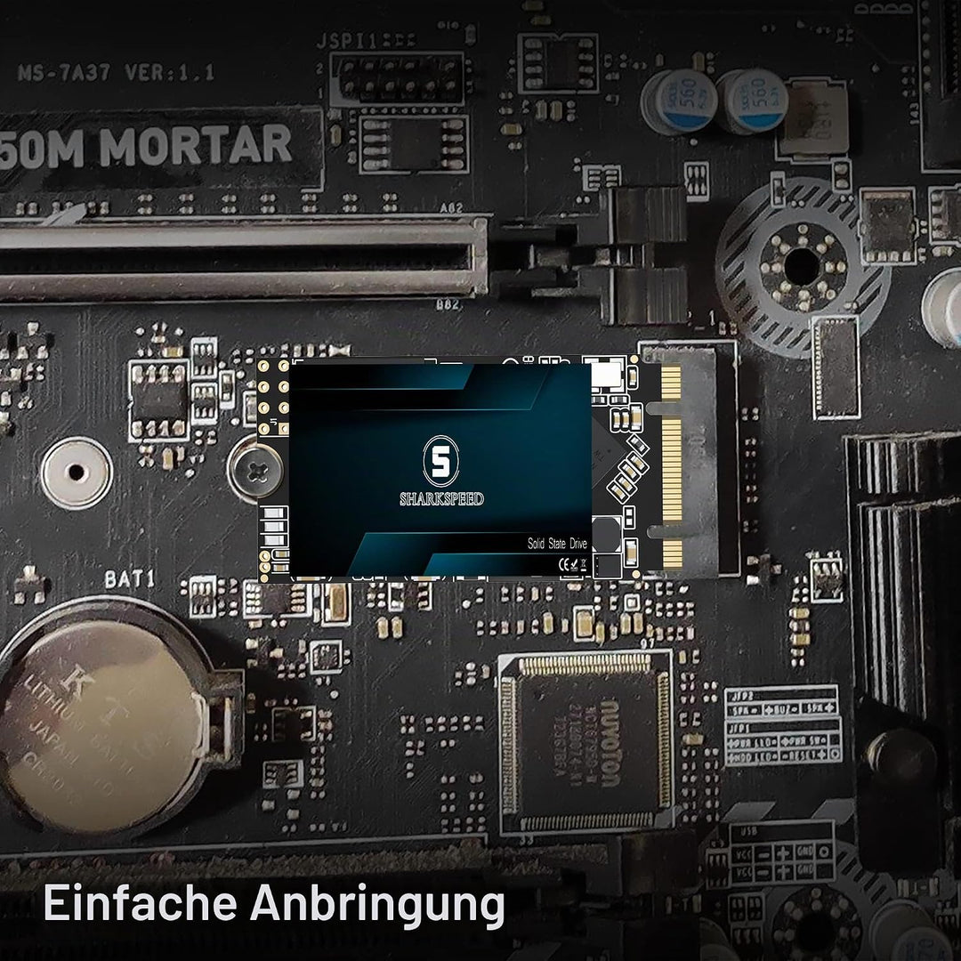 SHARKSPEED SSD 1TB M.2 2242 42mm NGFF TLC 3D NAND SATA 3 (6Gb/s), SSD Festplatte Interne Solid State