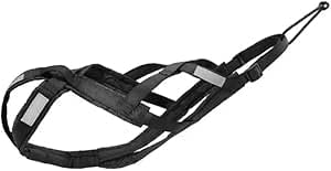 Total Sportgeschirr mit Hund, Laufen, Canicross, Schlitten, Mushing, Fahrrad, Roller... (XXL, Schwar