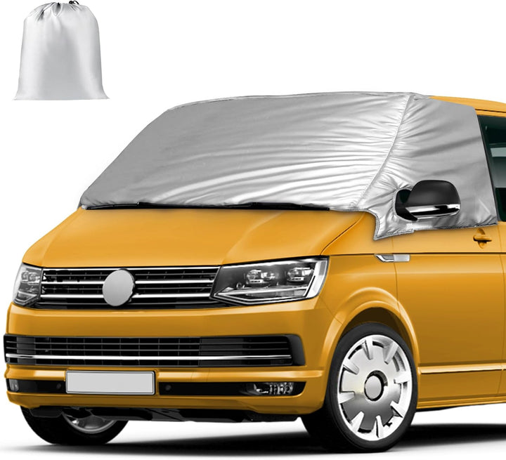 Opaltool Externe Thermo Scheibenabdeckung passend für VW Transporter T6, Luxus Silber Wrap Windschut
