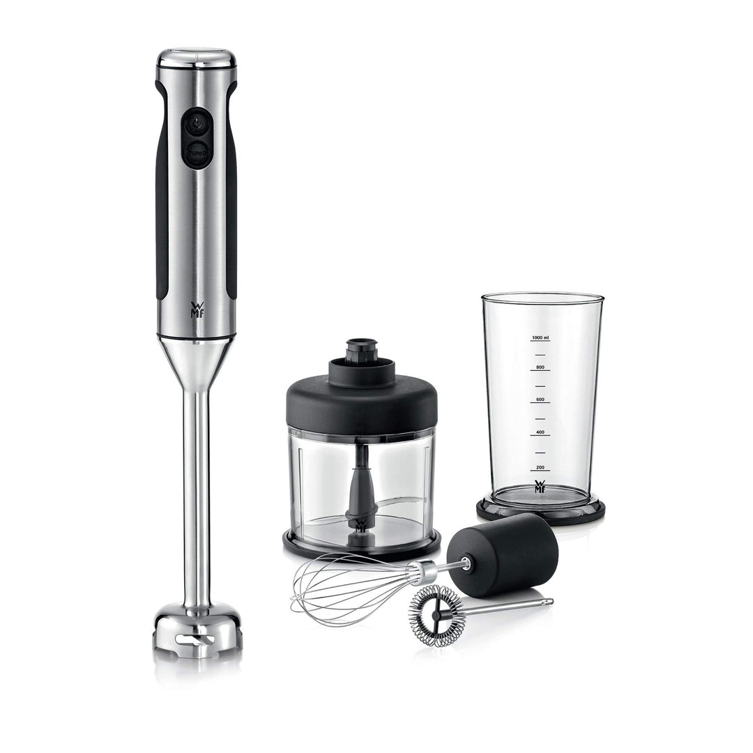 WMF Lineo Stabmixer Set 5-teilig, Pürierstab, Schneebesen, Milchaufschäumer, Zerkleinerer, 700 Watt,