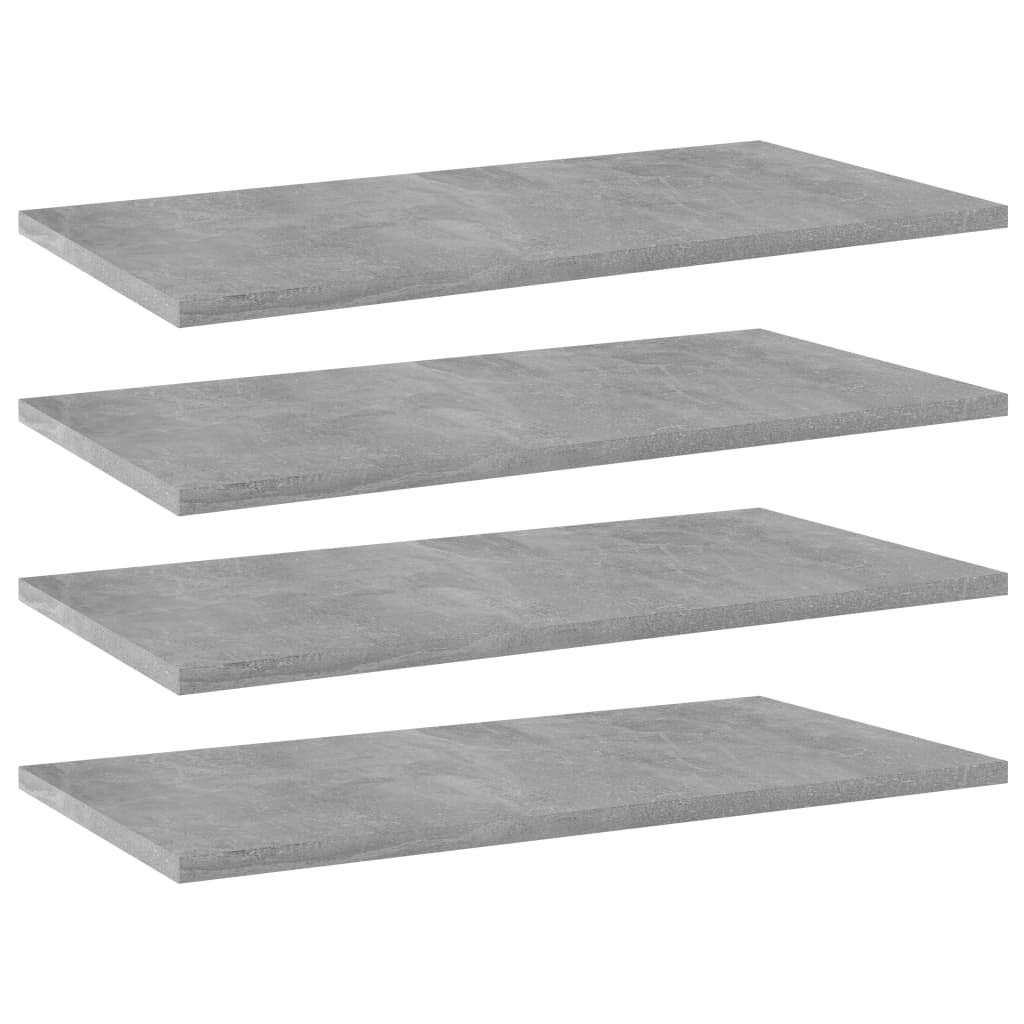 vidaXL Bücherregal-Bretter 4 STK. Betongrau 60x30x1,5 cm Holzwerkstoff 19 mm Betongrau, 19 mm Betong
