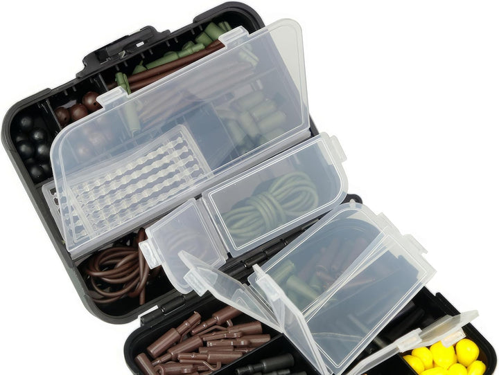 272stk Karpfen Angelzubehör Set, Angelhaken Kit inkl. Jig Haken, Bullet Bass Werfen Sinker Gewichte,