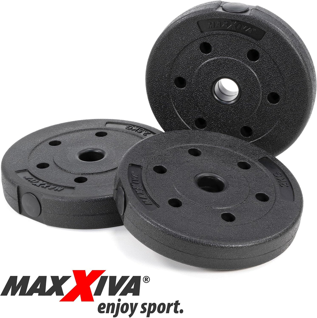 MAXXIVA Kurzhantel Set Zement Sternverschluss schwarz 2x10kg 2x15kg 2x20kg 20.0
