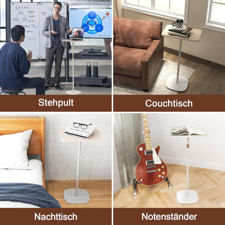 DFENG Stehpult Höhenverstellbar Schreibtisch Mobiler Stehtisch mit 46–120cm Laptop Ständer, Beweglic