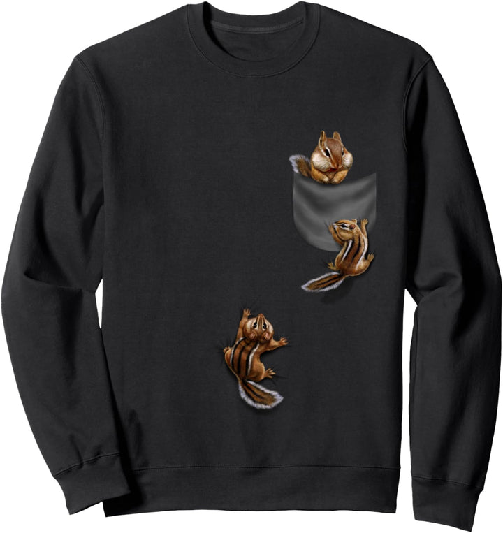 Eichhörnchen spielt in der Tasche Sweatshirt