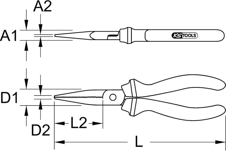 KS Tools 119.2016 ULTIMATEplus Flachzange, 160mm